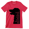 I love my dog and my dog loves me - Dog Themed T-Shirt-Red-S-Custom One Express