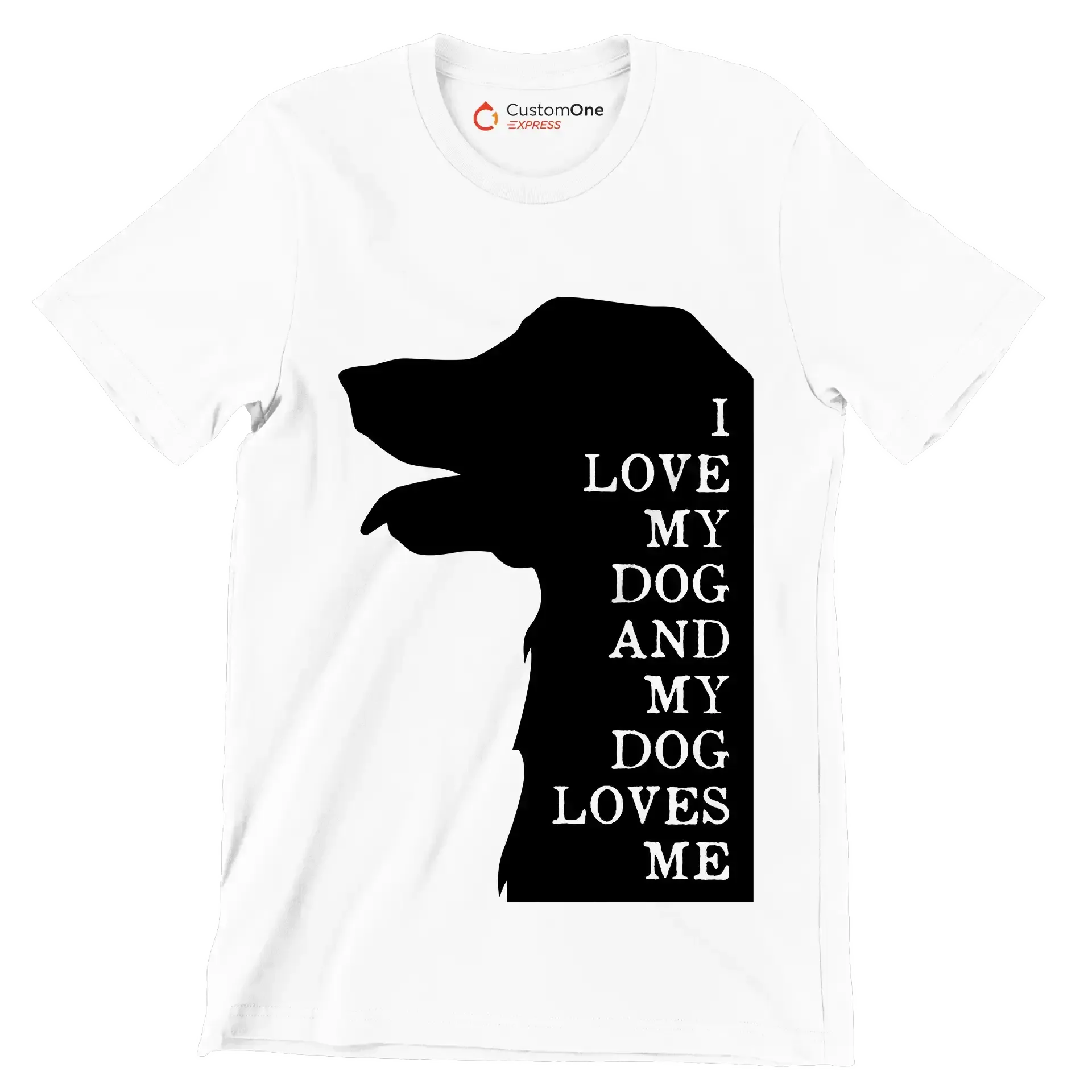 I love my dog and my dog loves me - Dog Themed T-Shirt-White-S-Custom One Express