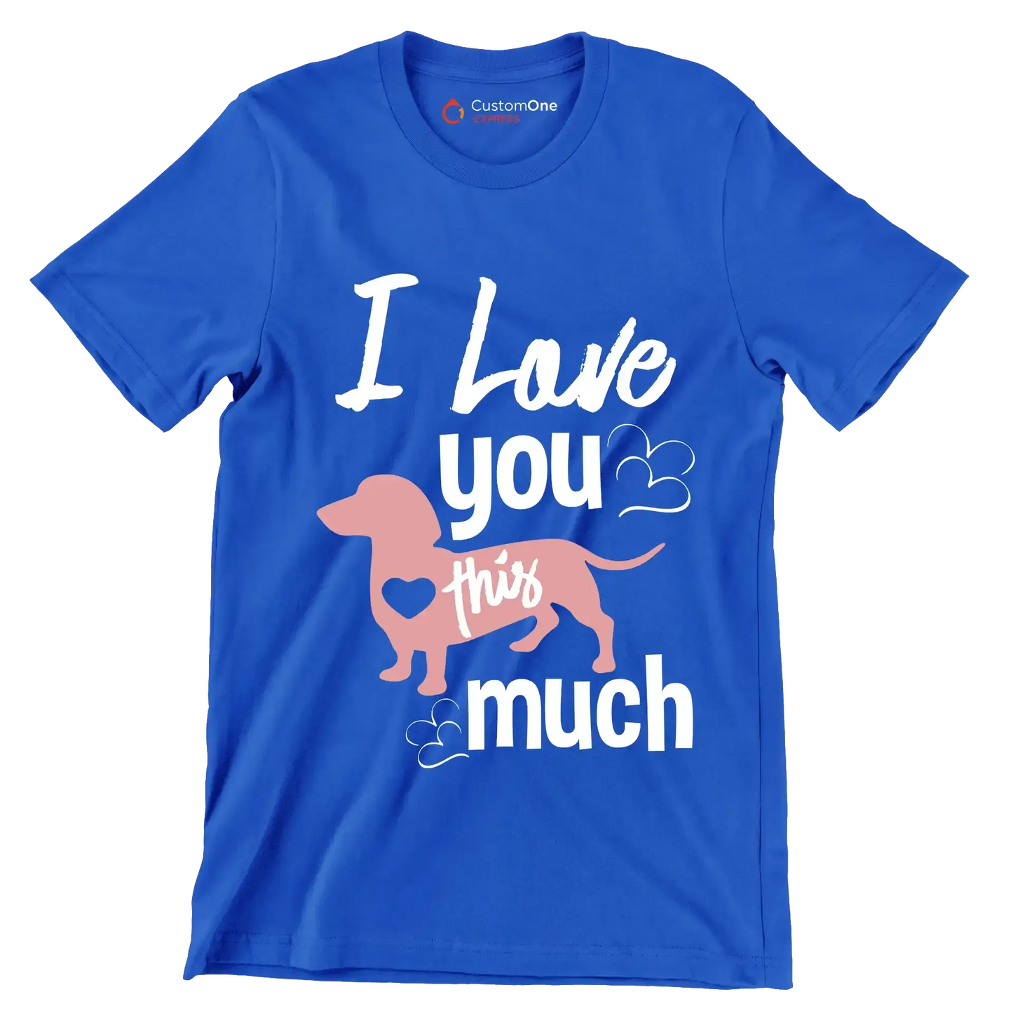 I love you this much - Dog Themed T-Shirt-Blue-S-Custom One Express