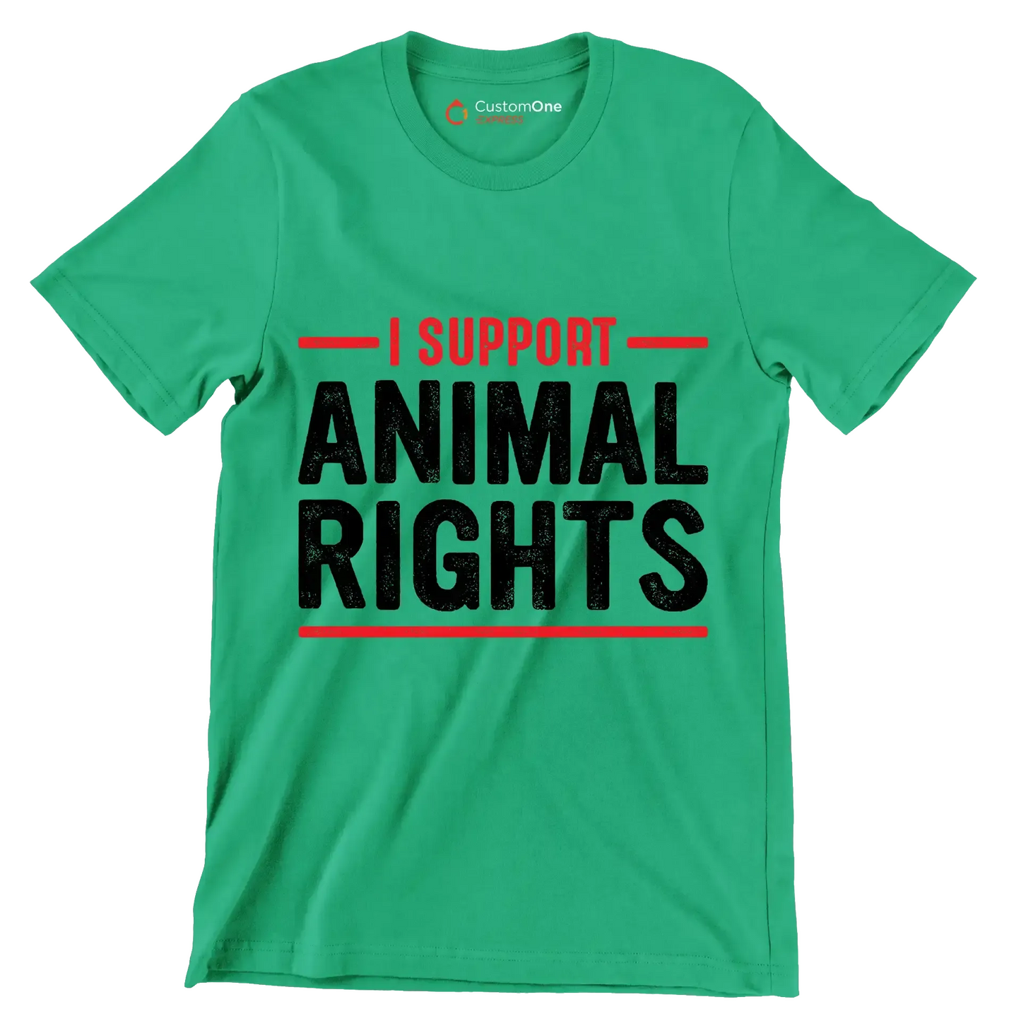 I support animal rights - Vegan Themed T-Shirt-Green-S-Custom One Express