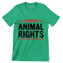 I support animal rights - Vegan Themed T-Shirt-Green-S-Custom One Express