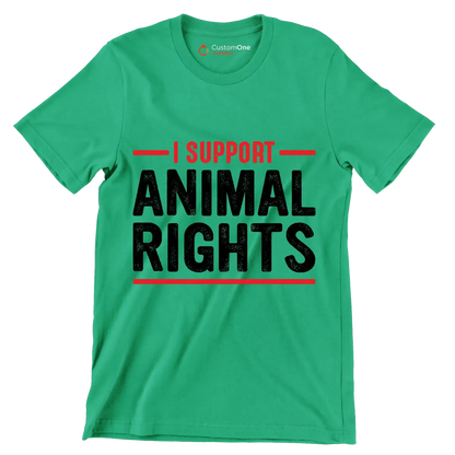 I support animal rights - Vegan Themed T-Shirt-Green-S-Custom One Express