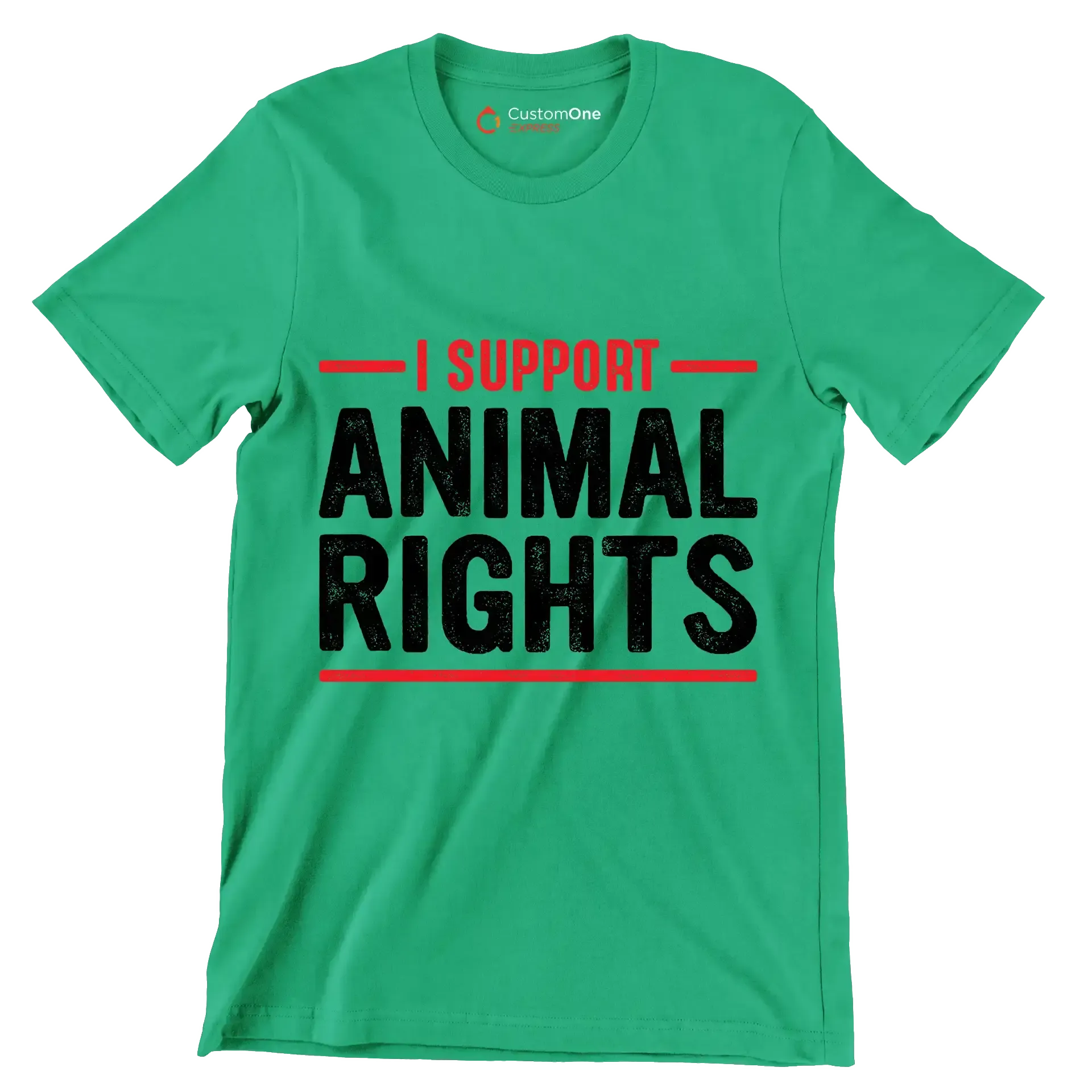 I support animal rights - Vegan Themed T-Shirt-Green-S-Custom One Express