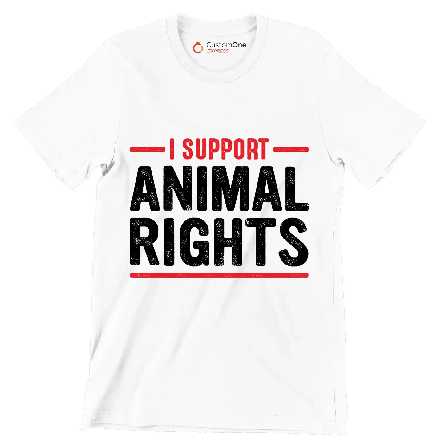 I support animal rights - Vegan Themed T-Shirt-White-S-Custom One Express