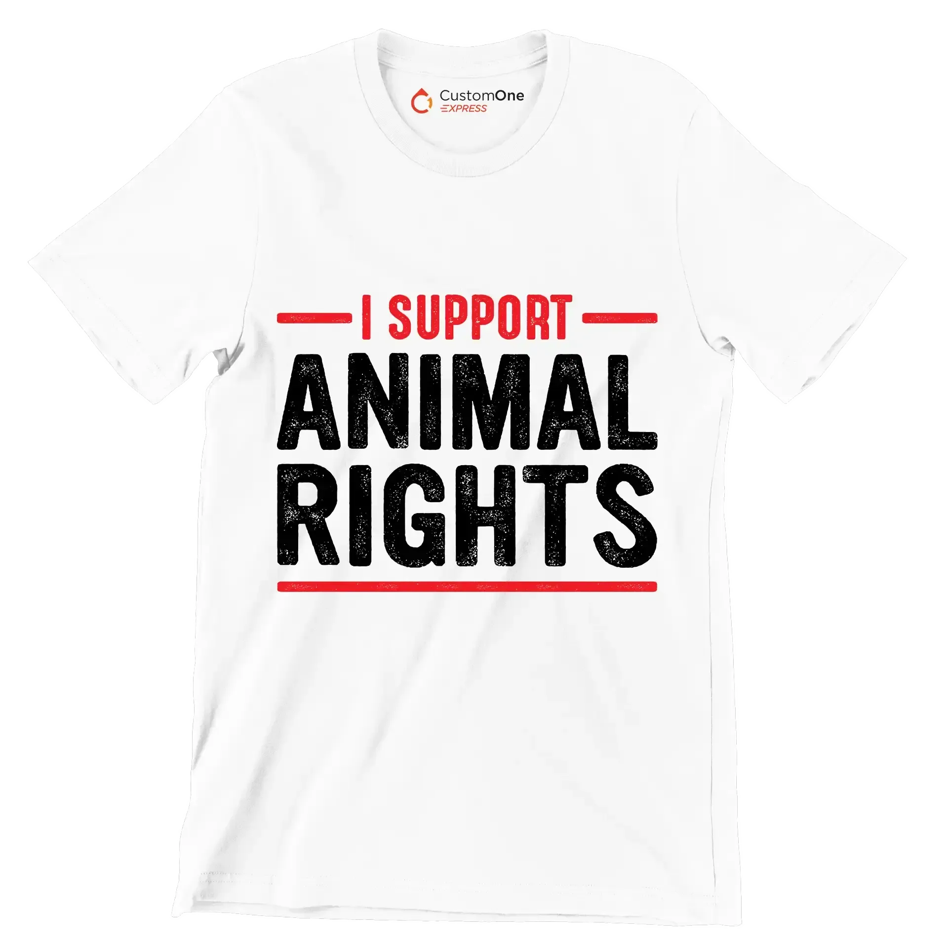 I support animal rights - Vegan Themed T-Shirt-White-S-Custom One Express