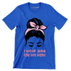 I wear pink for my mom - Breast Cancer Awareness T-Shirt-Blue-S-Custom One Express