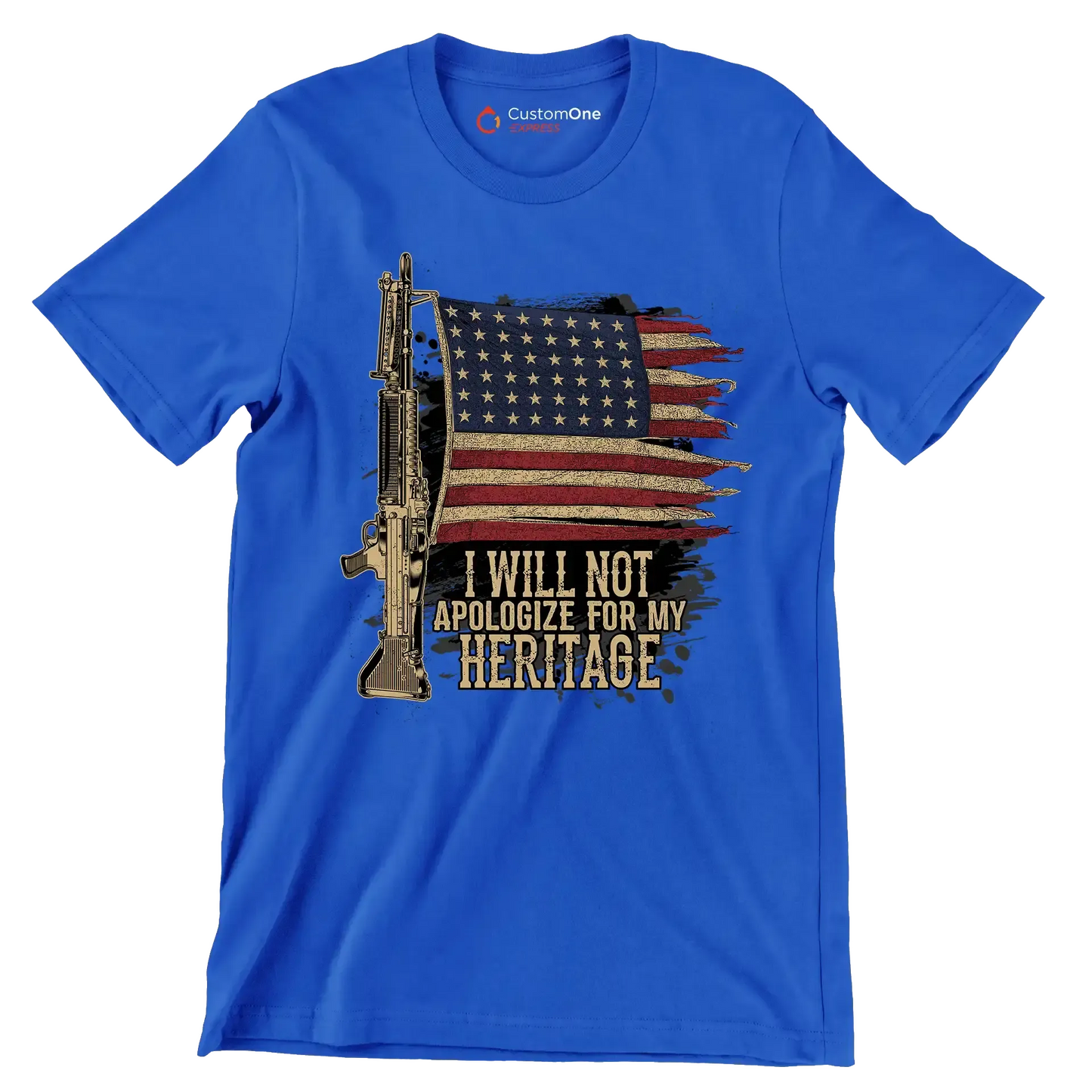 I will not apologize for my heritage - Veterans Themed T-Shirt-Blue-S-Custom One Express