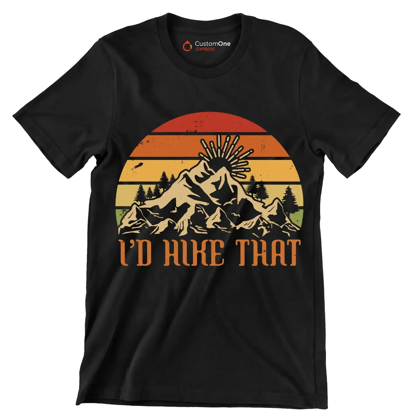 I'D HIKE THAT - Hiking Themed T-Shirt-Black-S-Custom One Express