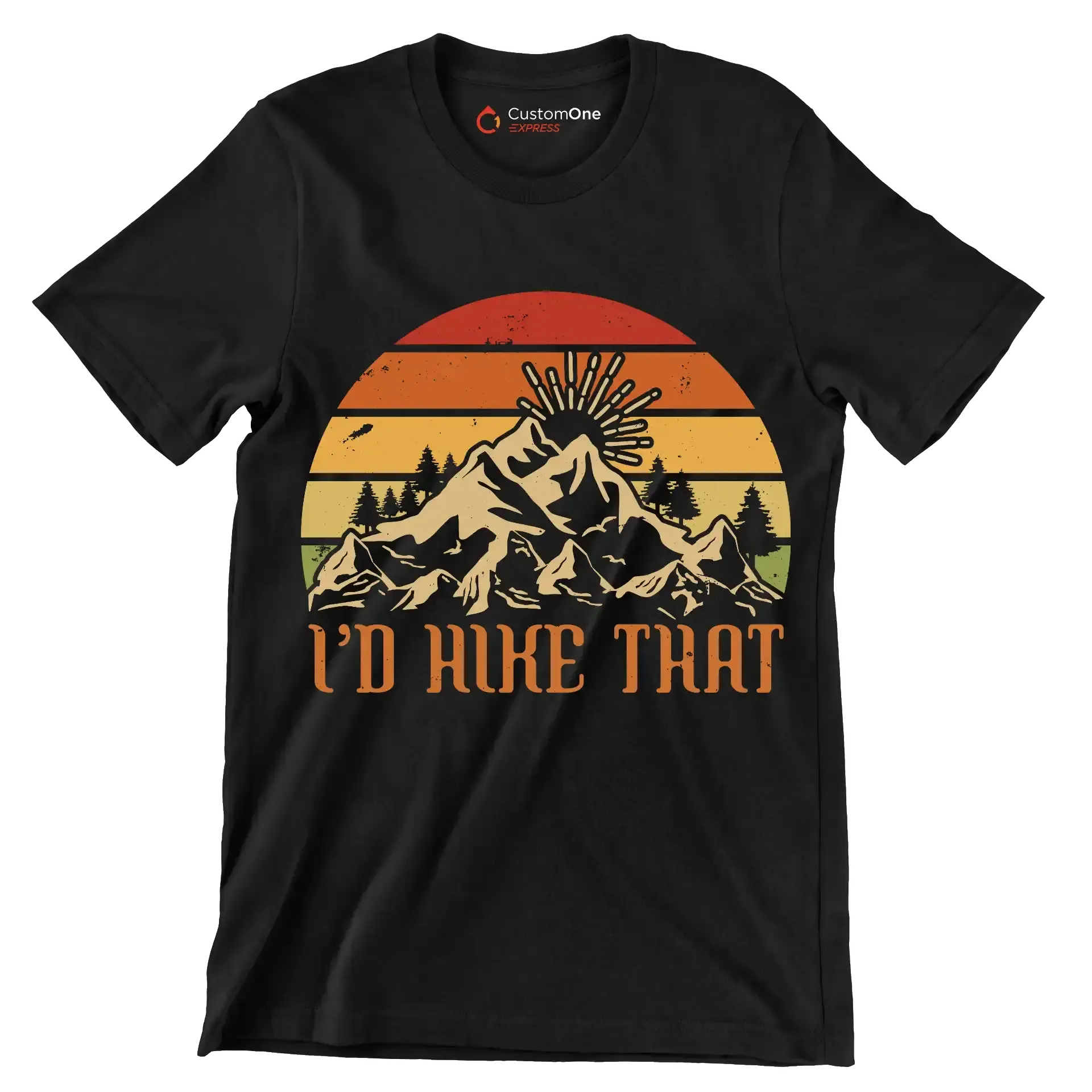 I'D HIKE THAT - Hiking Themed T-Shirt-Black-S-Custom One Express