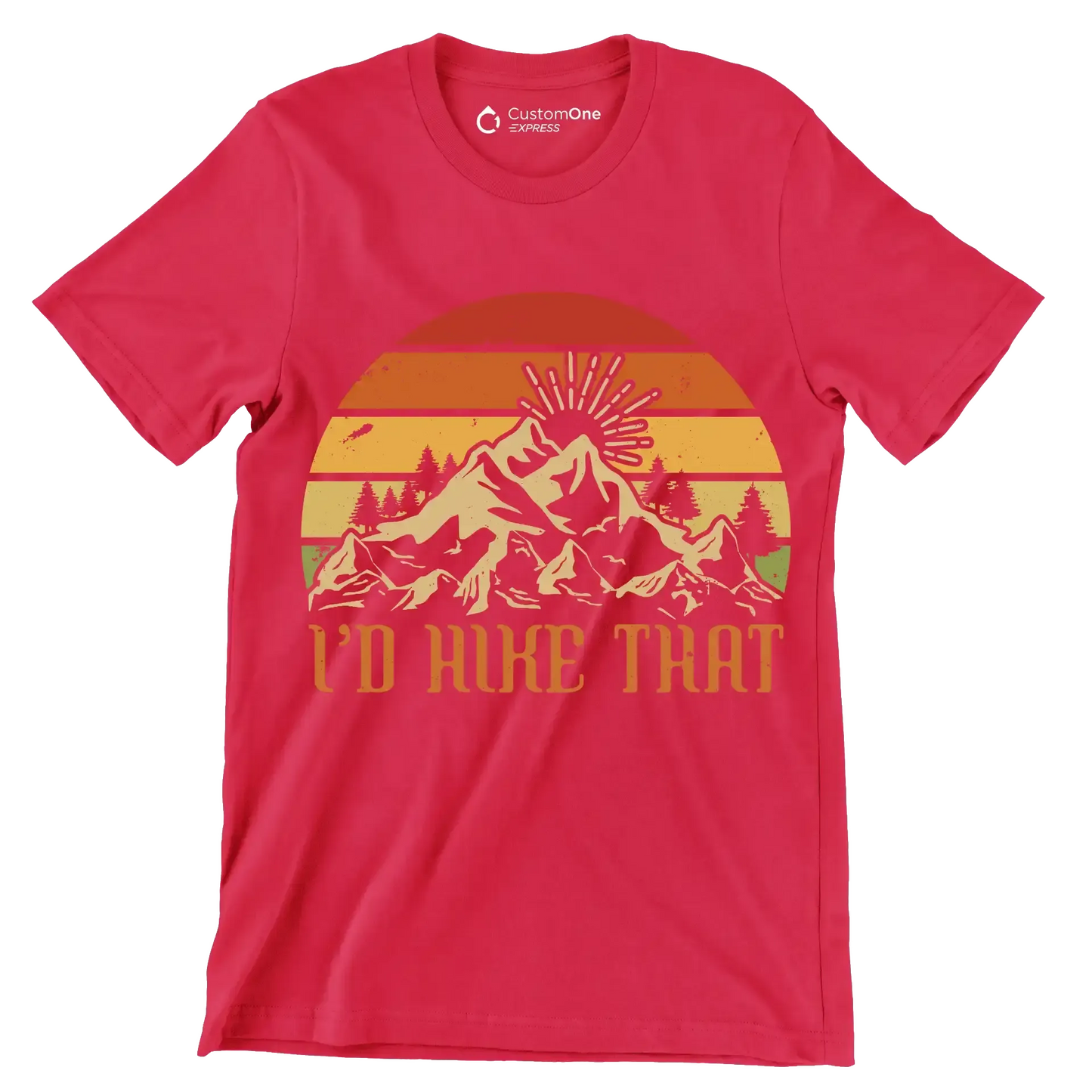 I'D HIKE THAT - Hiking Themed T-Shirt-Red-S-Custom One Express