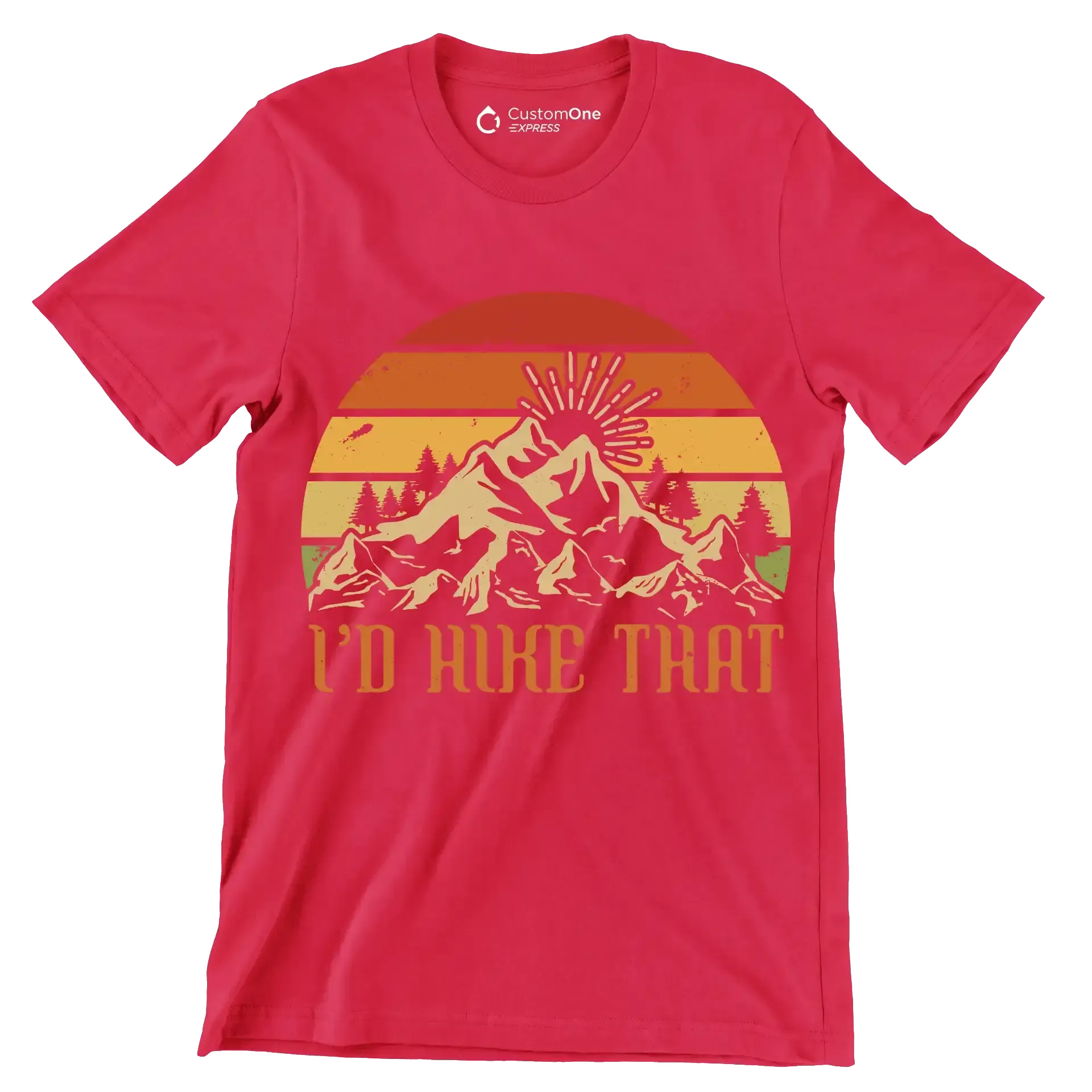 I'D HIKE THAT - Hiking Themed T-Shirt-Red-S-Custom One Express