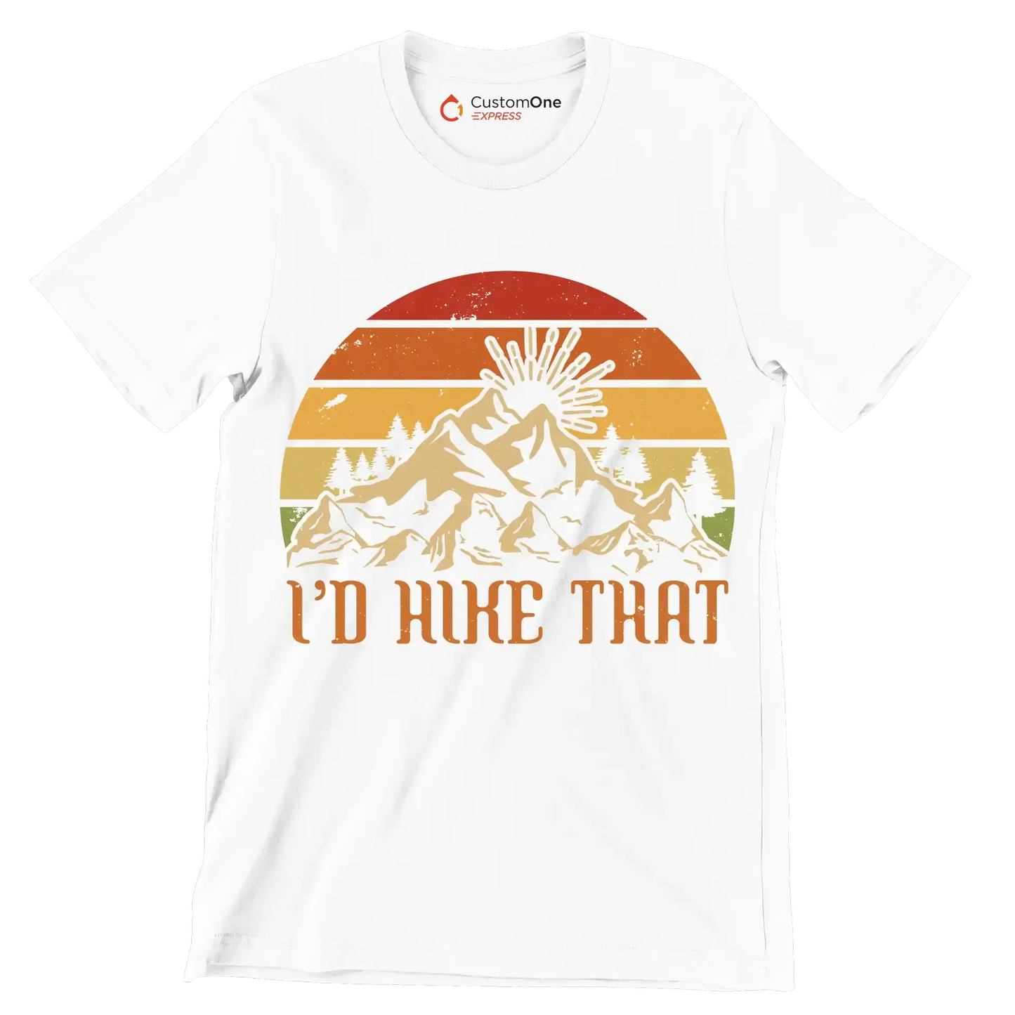 I'D HIKE THAT - Hiking Themed T-Shirt-White-S-Custom One Express