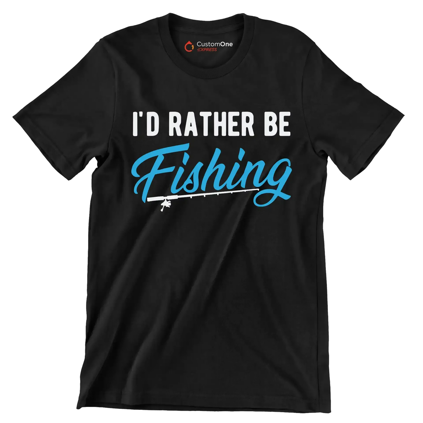 I_d rather be fishing - Father’s Day T-Shirt-Black-S-Custom One Express