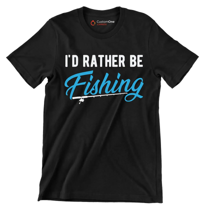 I_d rather be fishing - Father’s Day T-Shirt-Black-S-Custom One Express