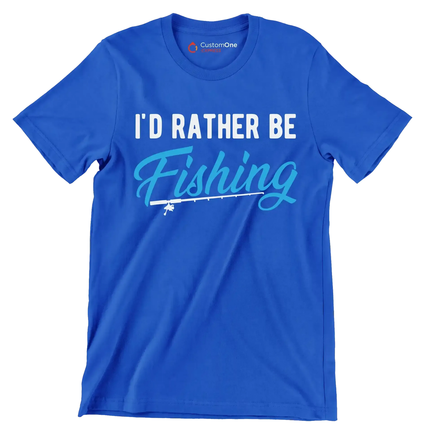 I_d rather be fishing - Father’s Day T-Shirt-Blue-S-Custom One Express