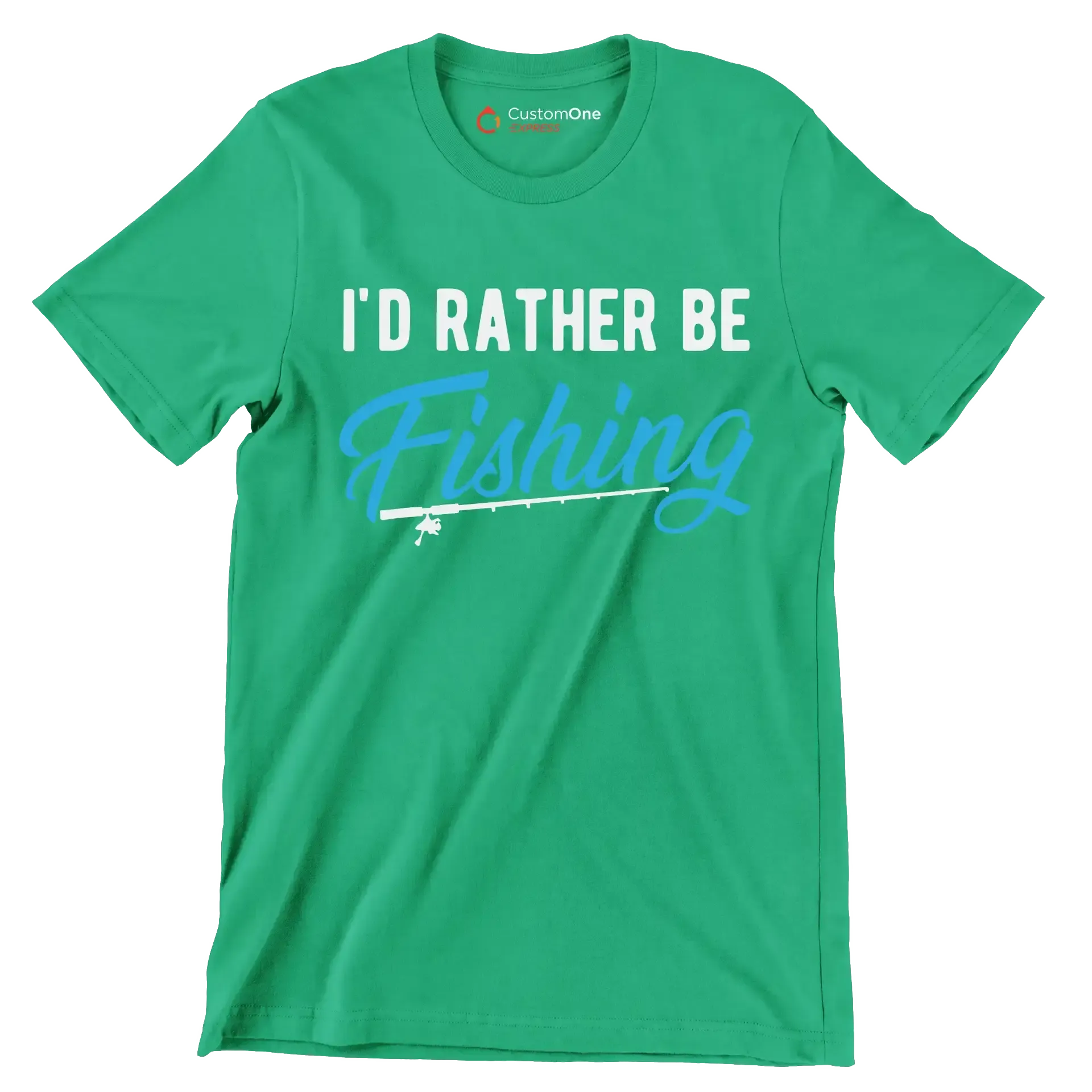 I_d rather be fishing - Father’s Day T-Shirt-Green-S-Custom One Express
