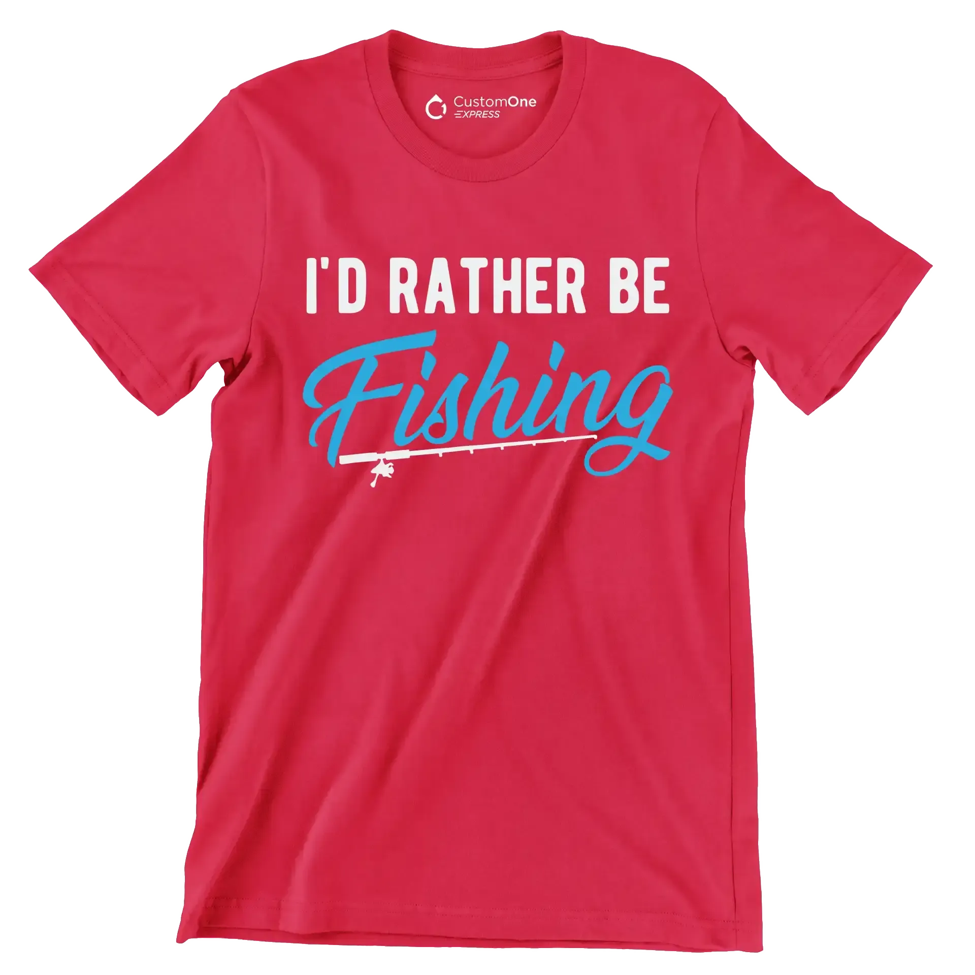 I_d rather be fishing - Father’s Day T-Shirt-Red-S-Custom One Express
