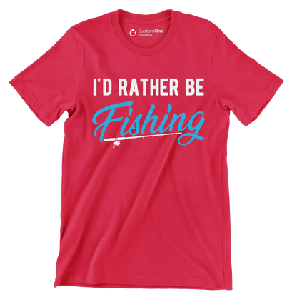 I_d rather be fishing - Father’s Day T-Shirt-Red-S-Custom One Express