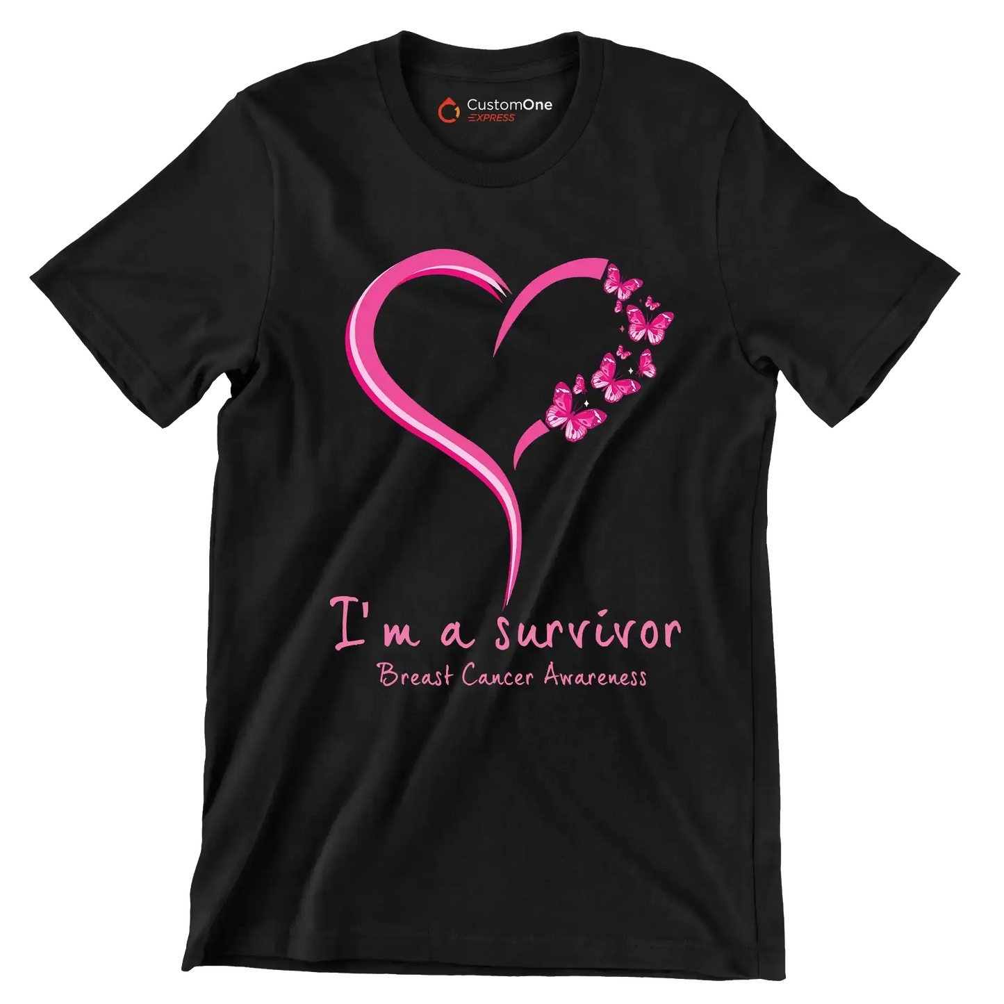 I_m survivor Breast Cancer Awareness - Breast Cancer Awareness T-Shirt-Black-S-Custom One Express