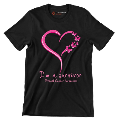 I_m survivor Breast Cancer Awareness - Breast Cancer Awareness T-Shirt-Black-S-Custom One Express