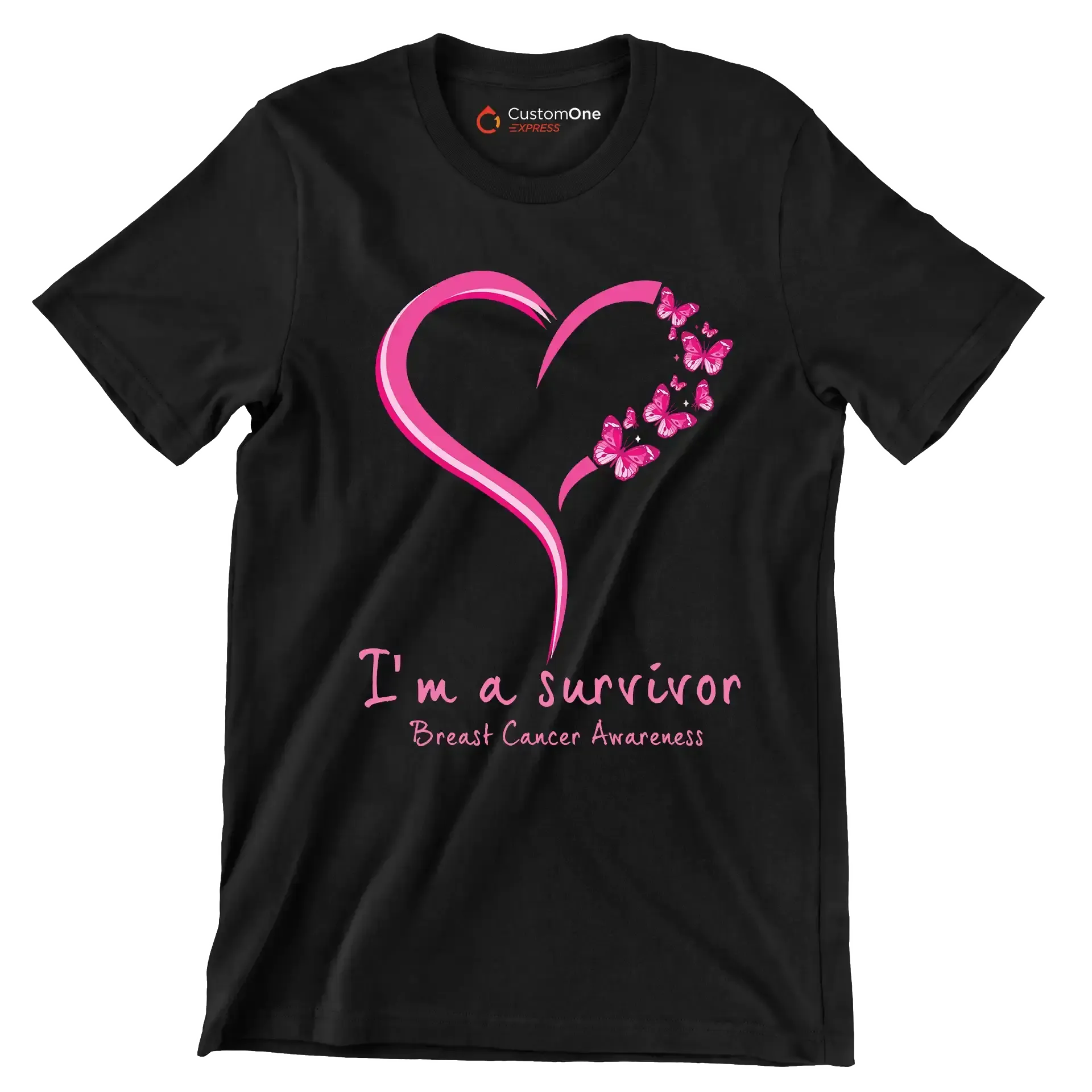 I_m survivor Breast Cancer Awareness - Breast Cancer Awareness T-Shirt-Black-S-Custom One Express