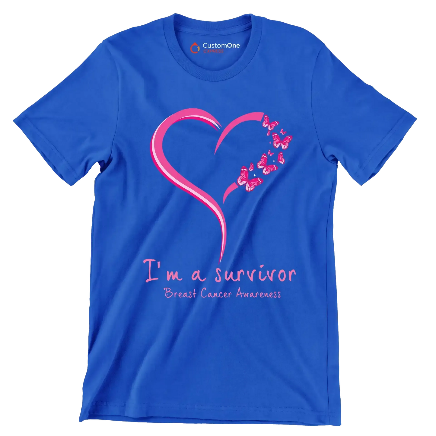 I_m survivor Breast Cancer Awareness - Breast Cancer Awareness T-Shirt-Blue-S-Custom One Express