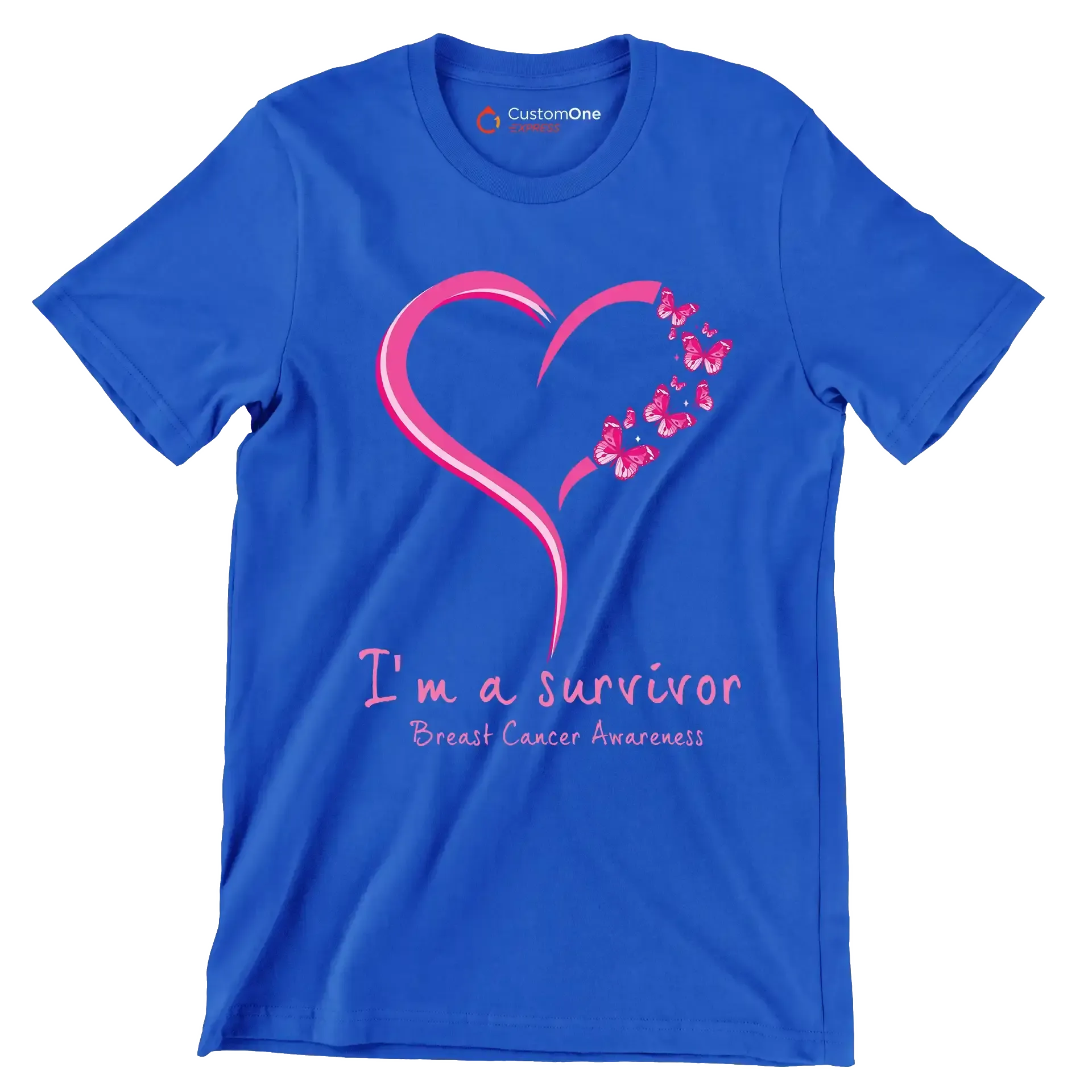 I_m survivor Breast Cancer Awareness - Breast Cancer Awareness T-Shirt-Blue-S-Custom One Express