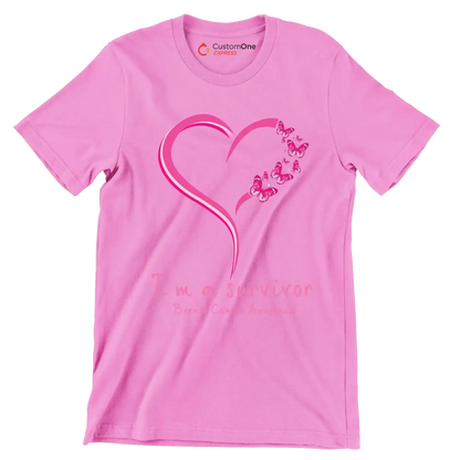 I_m survivor Breast Cancer Awareness - Breast Cancer Awareness T-Shirt-Pink-S-Custom One Express