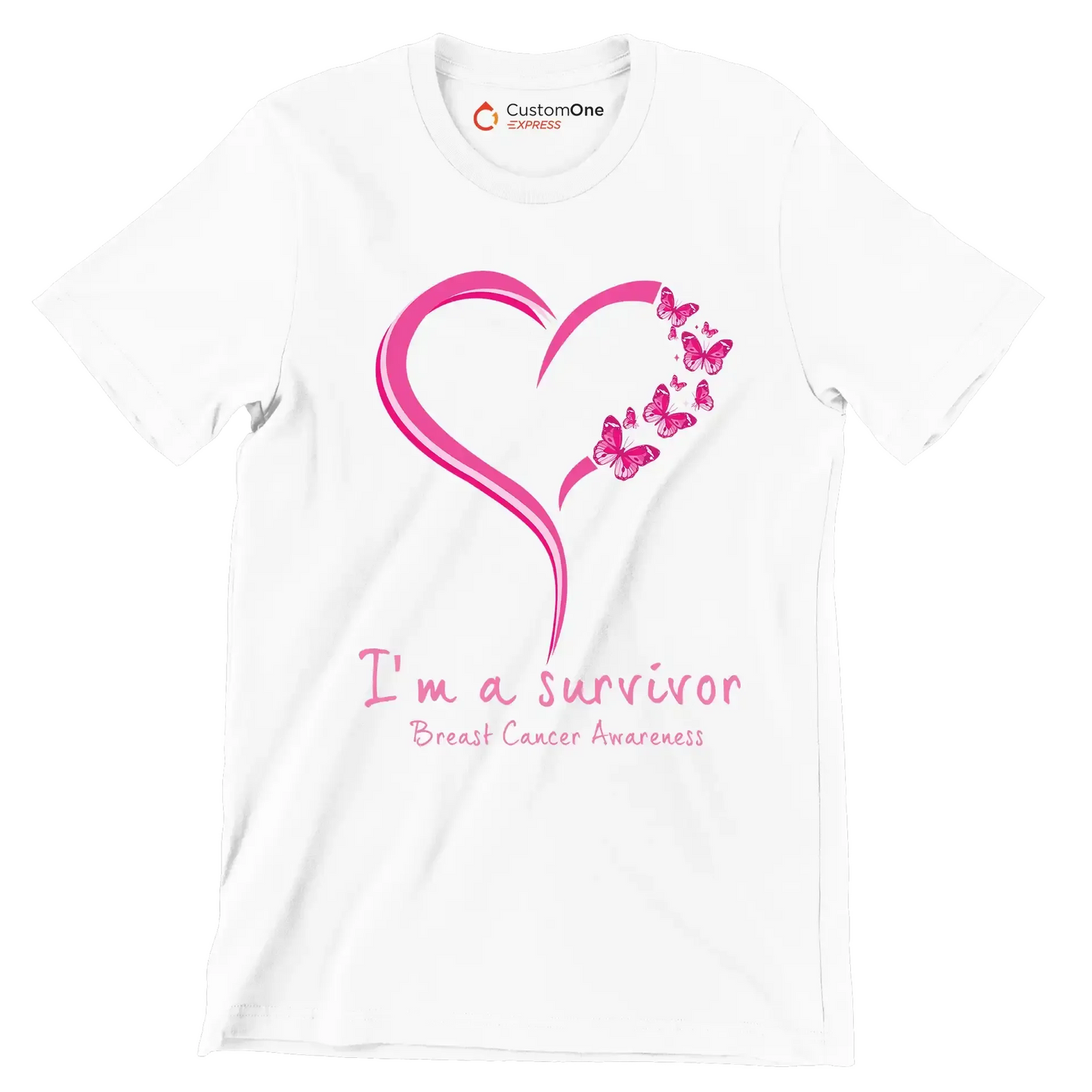 I_m survivor Breast Cancer Awareness - Breast Cancer Awareness T-Shirt-White-S-Custom One Express