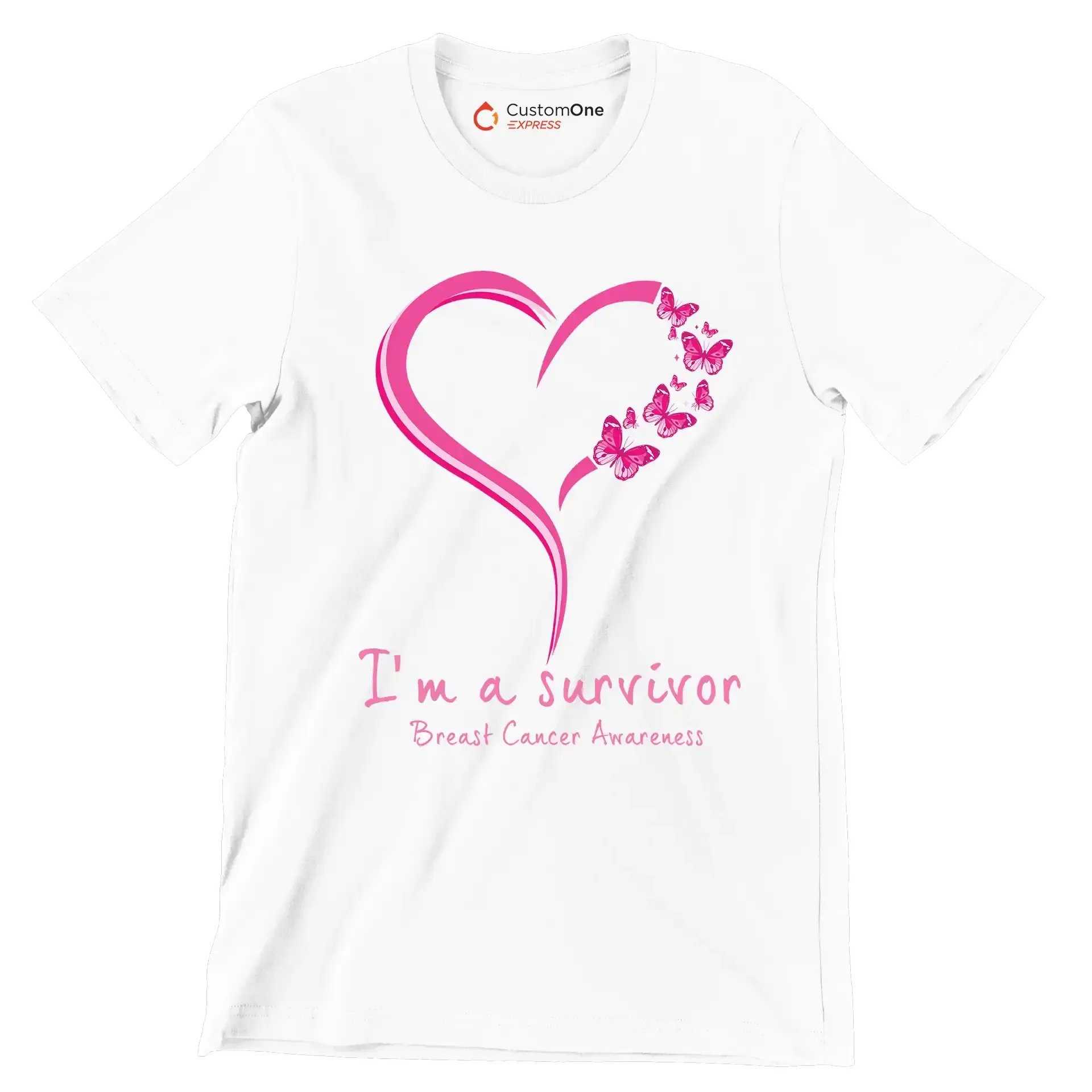 I_m survivor Breast Cancer Awareness - Breast Cancer Awareness T-Shirt-White-S-Custom One Express