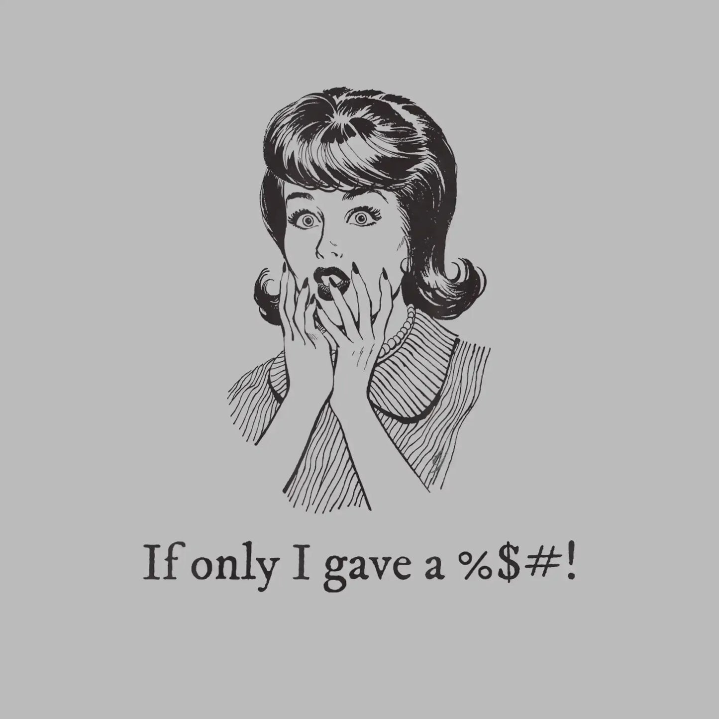 If only I gave a %$#! - Retro Themed T-Shirt-Blue-S-Custom One Express