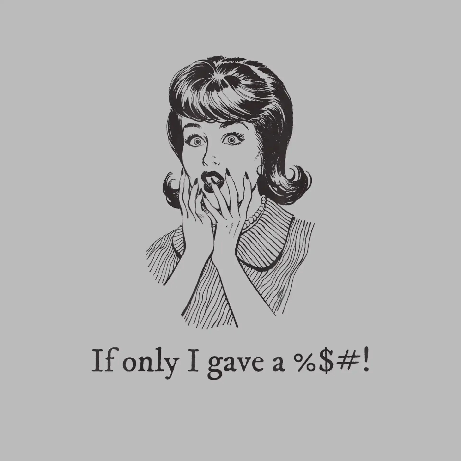 If only I gave a %$#! - Retro Themed T-Shirt-Blue-S-Custom One Express