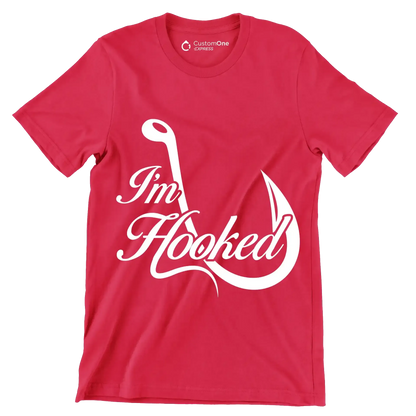 I'm hooked - Fishing Themed T-Shirt-Red-S-Custom One Express