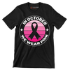 In October We Wear Pink - Breast Cancer Awareness T-Shirt-Black-S-Custom One Express