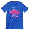 In October We Wear Pink - Breast Cancer Awareness T-Shirt-Blue-S-Custom One Express