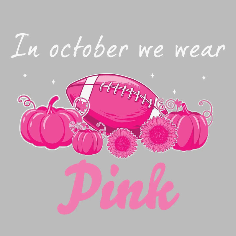 In October We Wear Pink - Breast Cancer Awareness T-Shirt-Black-S-Custom One Express