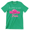 In October We Wear Pink - Breast Cancer Awareness T-Shirt-Green-S-Custom One Express