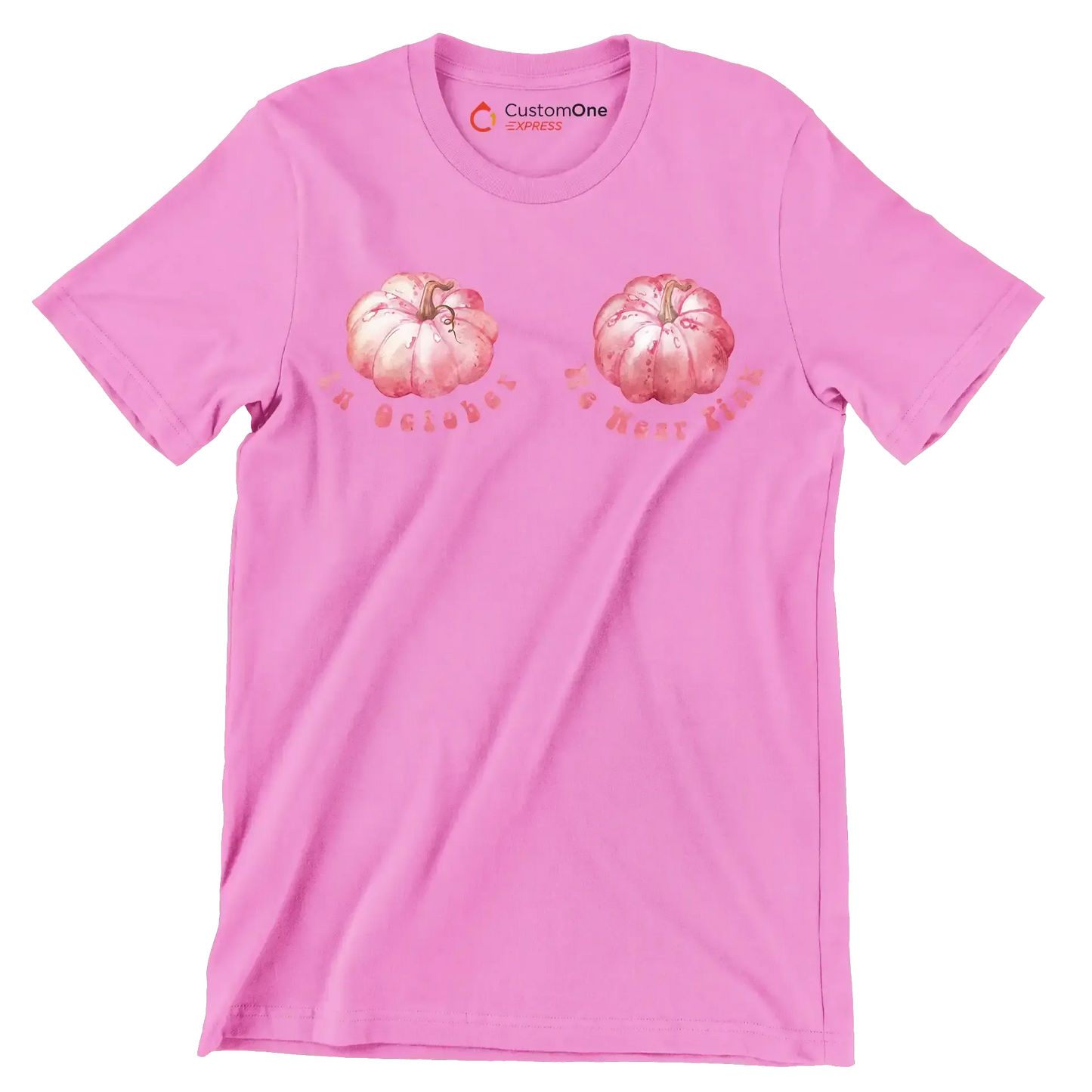 In october we wear pink - Breast Cancer Awareness T-Shirt-Pink-S-Custom One Express