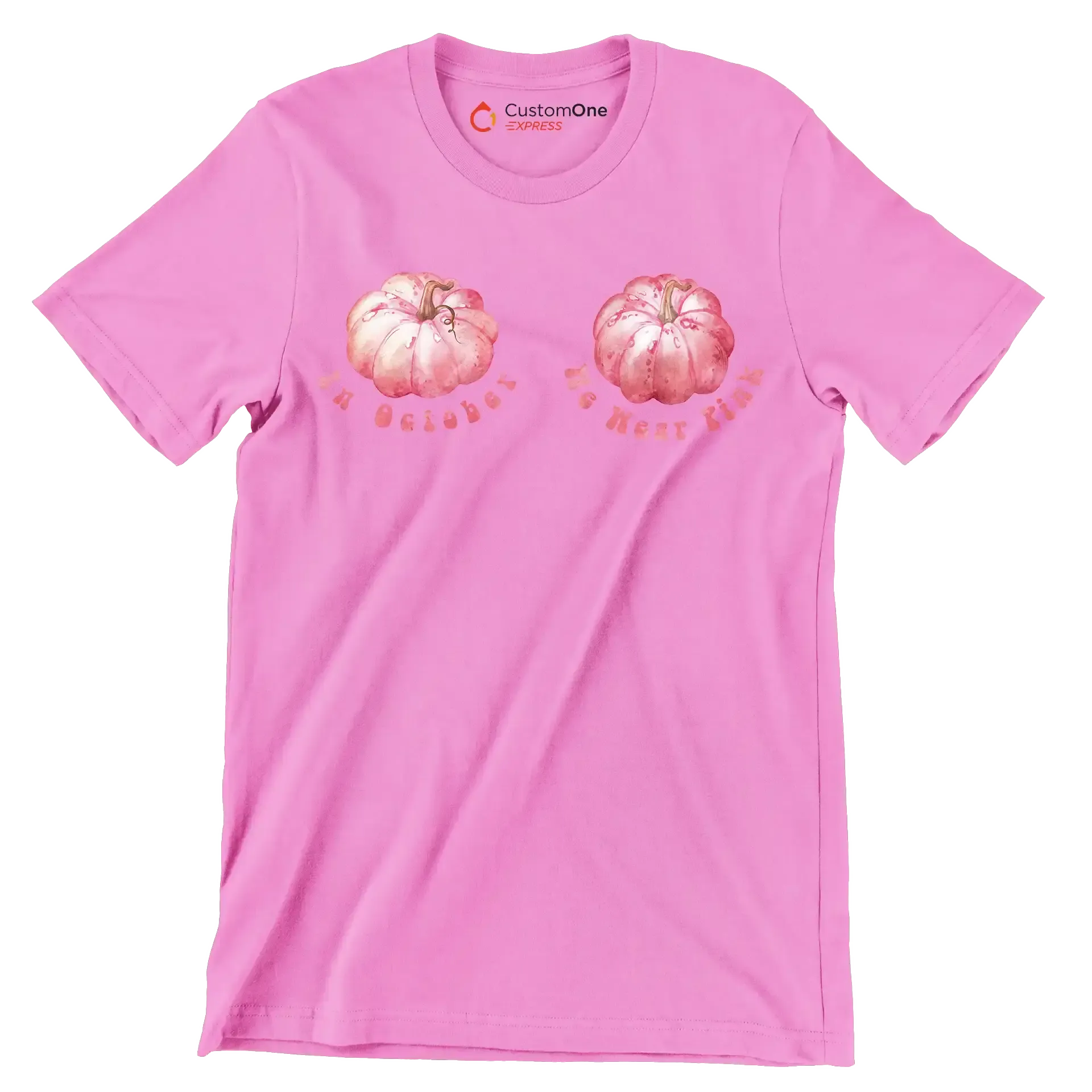 In october we wear pink - Breast Cancer Awareness T-Shirt-Pink-S-Custom One Express