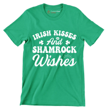 Irish Kisses And Shamrock Wishes - St. Patrick's Day T-Shirt-Green-S-Custom One Express