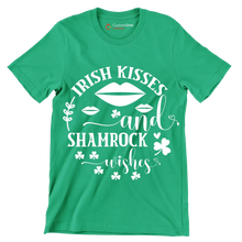 Irish Kisses and Shamrock Wishes - St. Patrick's Day T-Shirt-Green-S-Custom One Express