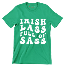 Irish Lass Full Of Sass - St. Patrick's Day T-Shirt-Green-S-Custom One Express