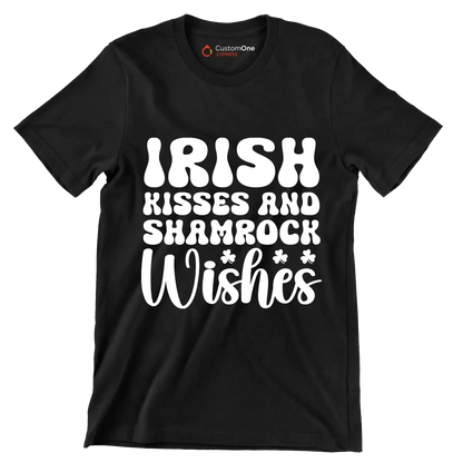 Irish kisses and shamrock wishes - St. Patrick's Day T-Shirt-Black-S-Custom One Express
