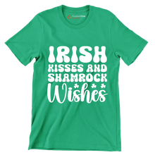 Irish kisses and shamrock wishes - St. Patrick's Day T-Shirt-Green-S-Custom One Express