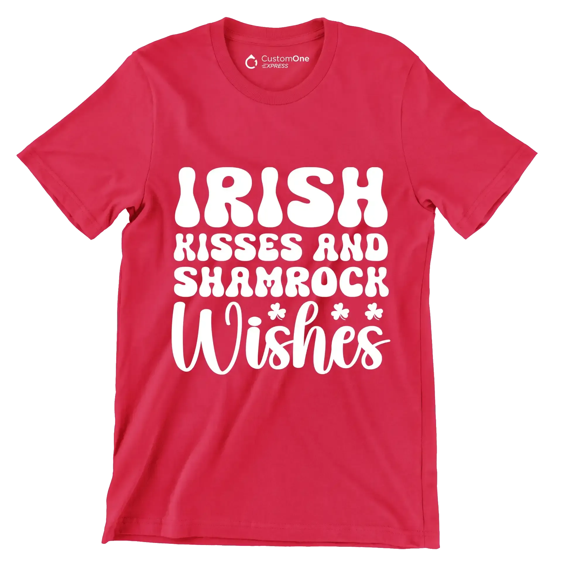 Irish kisses and shamrock wishes - St. Patrick's Day T-Shirt-Red-S-Custom One Express