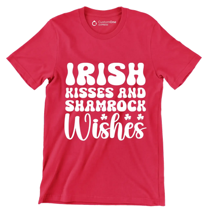 Irish kisses and shamrock wishes - St. Patrick's Day T-Shirt-Red-S-Custom One Express
