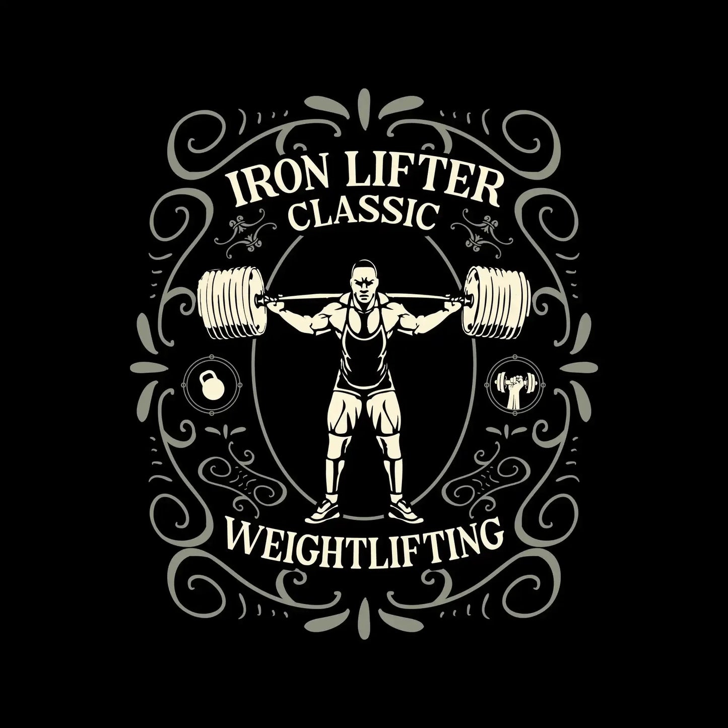Iron Lifter Classic Weightlifting - Gym Themed T-Shirt-Black-S-Custom One Express