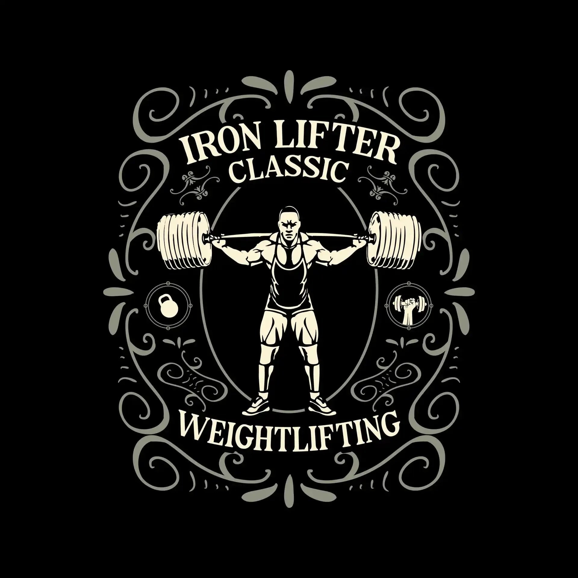 Iron Lifter Classic Weightlifting - Gym Themed T-Shirt-Black-S-Custom One Express