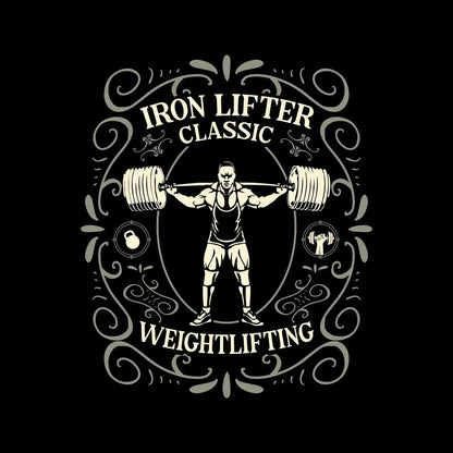 Iron Lifter Classic Weightlifting - Gym Themed T-Shirt-Black-S-Custom One Express