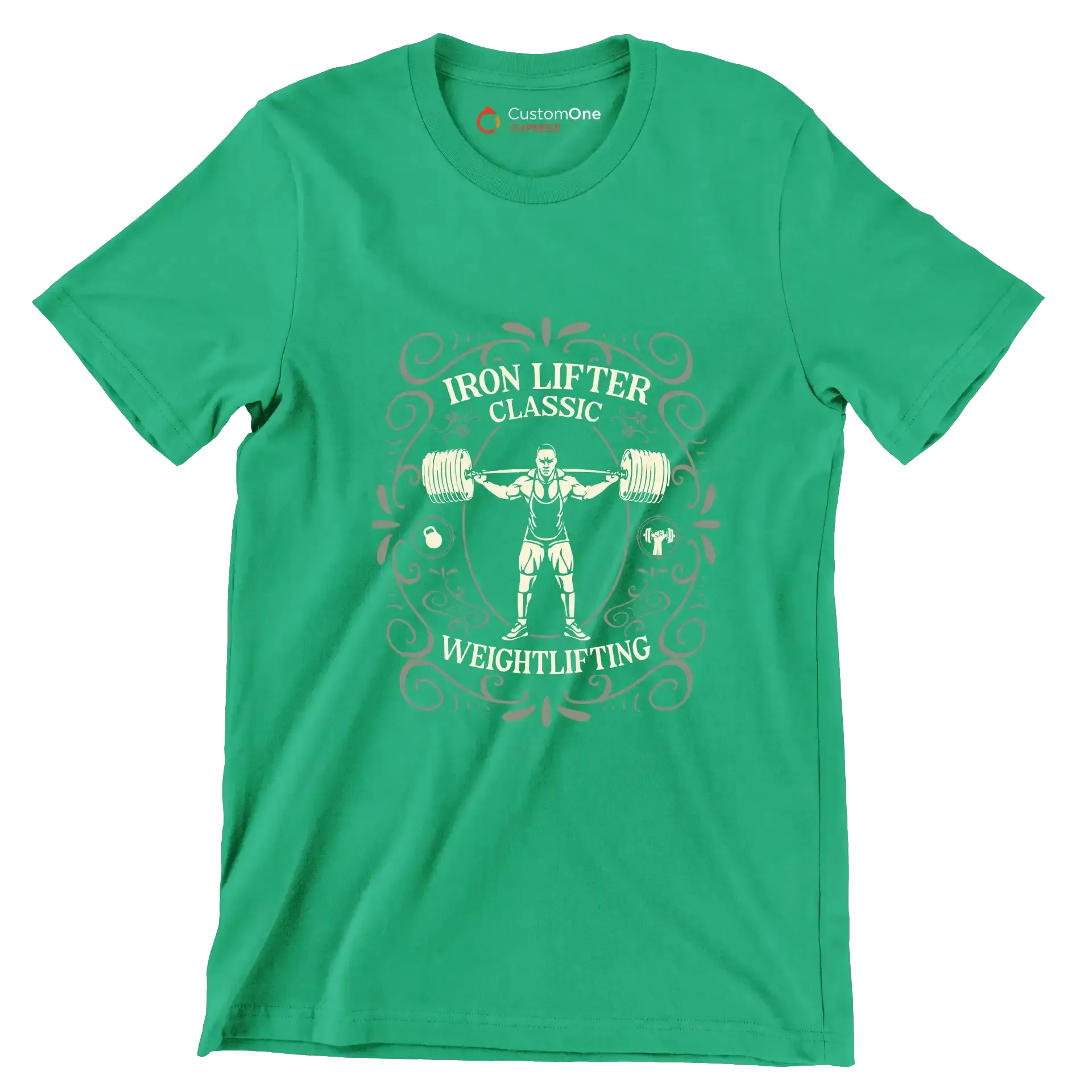 Iron Lifter Classic Weightlifting - Gym Themed T-Shirt-Green-S-Custom One Express